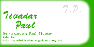 tivadar paul business card